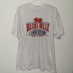Vintage Delta Biloxi Belle Mississippi Casino Short Sleeve T-Shirt Size XL White